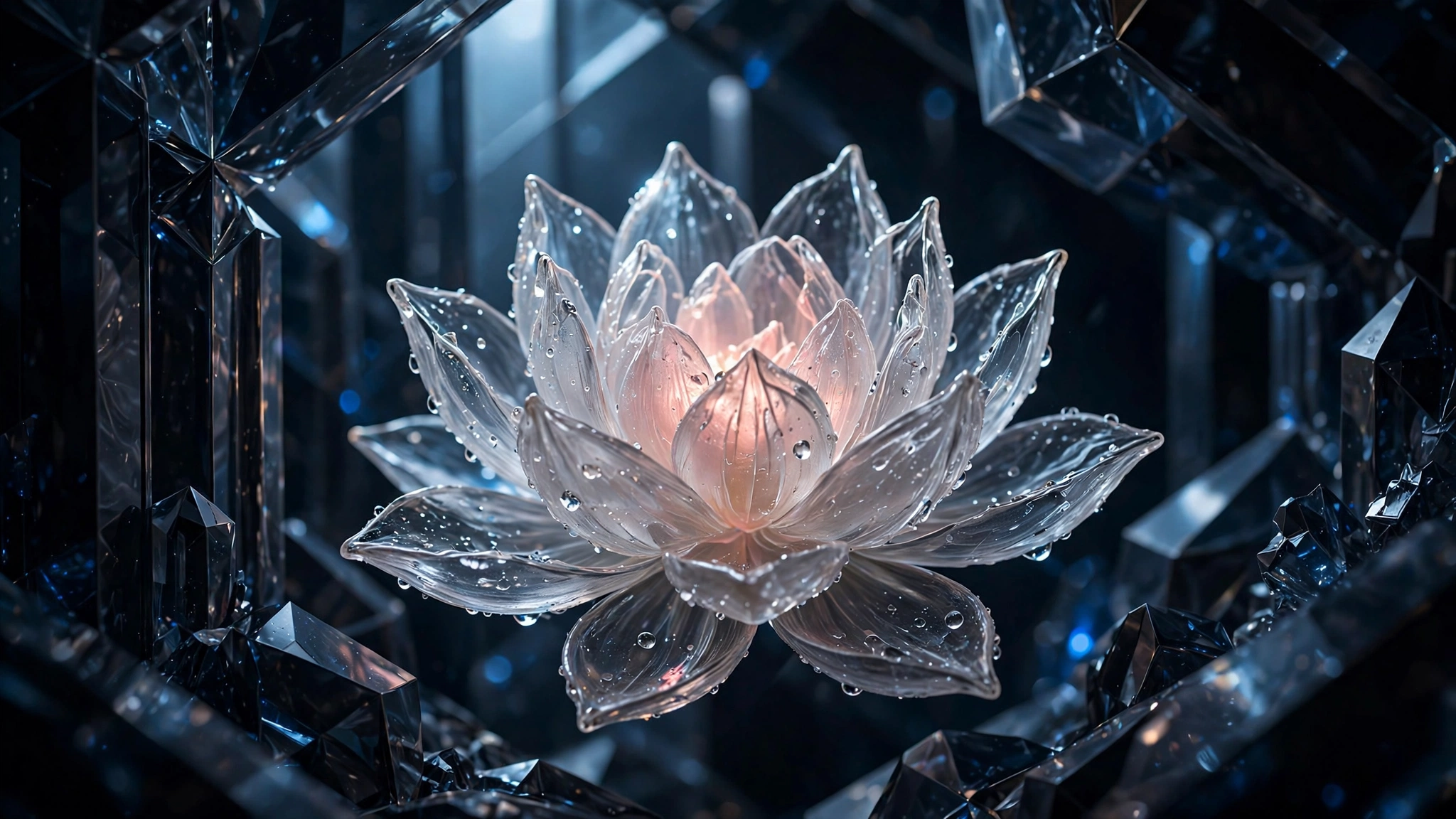 Glass Lotus — ethereal artwork from the Blue Lotus suite